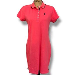 NWT! Pink Polo Dress with Embroidered Logo